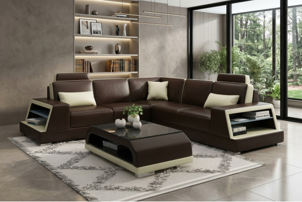 Narożnikowa kanapa L-shape G8045B Narożnik Sofa Podkładka Kanapa Siedziba Narożnik Skóra Ustawić Moderne