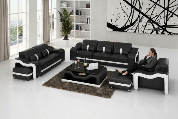 Zestaw sofowy Nowoczesna Kanapa Sofa Siedziba 3+1+1 Kompletny Ustaw Zestaw Nowy Salon