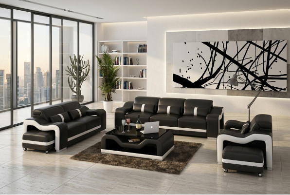 Zestaw sofowy Nowoczesna Kanapa Sofa Siedziba 3+1+1 Kompletny Ustaw Zestaw Nowy Salon