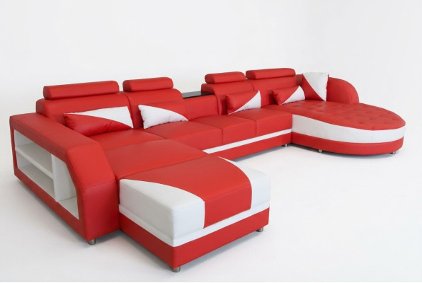 Sofa Narożnikowa kanapa Design Podkładka narożna kanapa Zestaw narożny Żywy krajobraz Couch UForm +USB