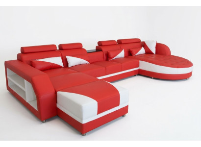 Sofa Narożnikowa kanapa Design Podkładka narożna kanapa Zestaw narożny Żywy krajobraz Couch UForm +USB