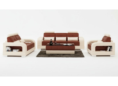 Skórzana sofa Kanapa Zestaw sofowy 3+2+1 miejsce do siedzenia Ustawić Design Nowoczesna Sofa z USB