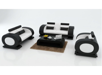 Sofa skórzana Modern Couch Żywy krajobraz 3+2+1 miejsce siedzące Ustawić Design Sofa na USB