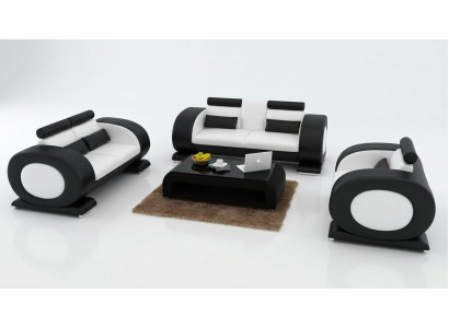 Sofa skórzana Modern Couch Żywy krajobraz 3+2+1 miejsce siedzące Ustawić Design Sofa na USB