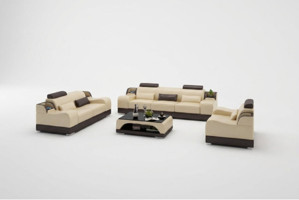 Zestaw sofowy Couch Podkładka Sofa 3+1+1 Obcios Design Skóra 3-częściowa. Kompletny zestaw