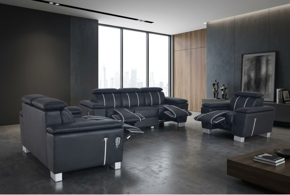 Zestaw sofowy skórzany komplet wypoczynkowy sofa Podkładka komplet 3+2+1 z USB