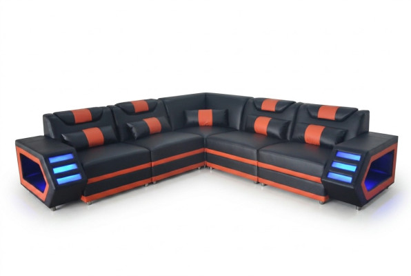 Design Skóra Podkładka Siedziba Narożnik Couch Podkładka Narożnik Landscape Living Sofa USB LED