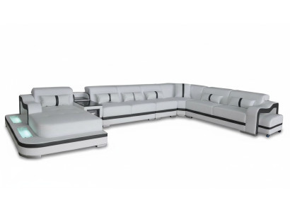 Skóra Couch Podkładka Siedziba Żywy krajobrazu Design Nowoczesny Narożnik Ustawić Sofę na USB