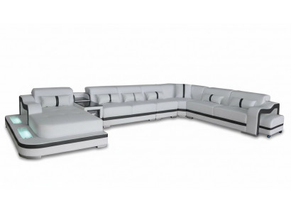 Skóra Couch Podkładka Siedziba Żywy krajobrazu Design Nowoczesny Narożnik Ustawić Sofę na USB