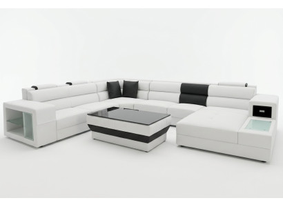 Narożnikowa kanapa Zestaw narożny Sofa narożna Sofa Sofa Podkładka Żywy krajobraz Tabela LED USB Nowość