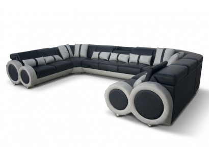 Design Żywy krajobraz Skóra Sofa Couch Podkładka Zestaw narożny Modern Siedziba Narożnik USB