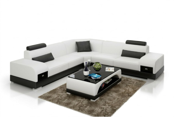 Sofa skórzana kanapa Żywy krajobraz Narożnikowa kanapa Narożnik Ustaw Design Nowoczesna Sofa USB Nowość