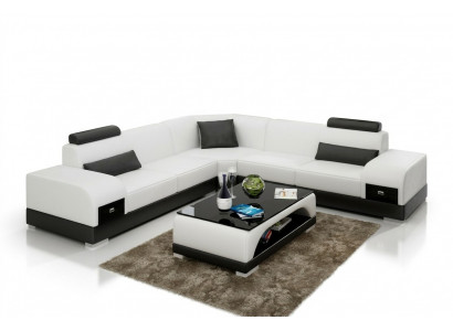 Sofa skórzana kanapa Żywy krajobraz Narożnikowa kanapa Narożnik Ustaw Design Nowoczesna Sofa USB Nowość