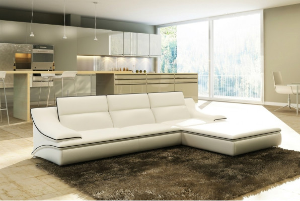 Skórzana sofa z USB,Żywy krajobrazu Narożnikowa kanapa Narożnik Ustaw Design Modern Sofa A1160C