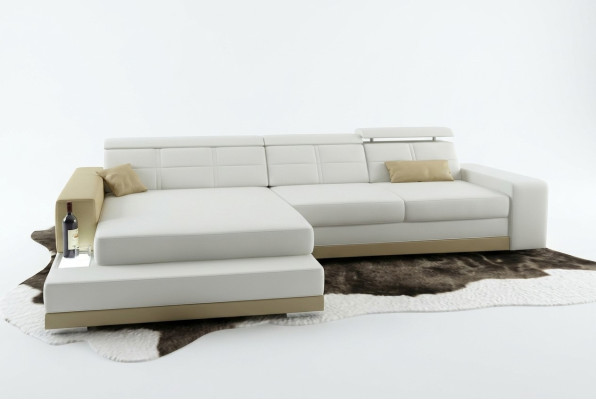 Skórzana sofa z USB Żywy krajobraz Narożnikowa kanapa Narożnik Ustaw Design Modern Sofa C4010B