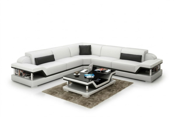Skórzana sofa z USB Żywy krajobraz Narożnikowa kanapa Narożnik Ustaw Design Modern Sofa G8004B