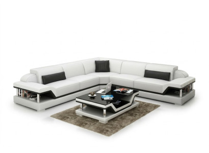 Skórzana sofa z USB Żywy krajobraz Narożnikowa kanapa Narożnik Ustaw Design Modern Sofa G8004B