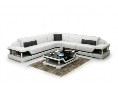 Skórzana sofa z USB Żywy krajobraz Narożnikowa kanapa Narożnik Ustaw Design Modern Sofa G8004B
