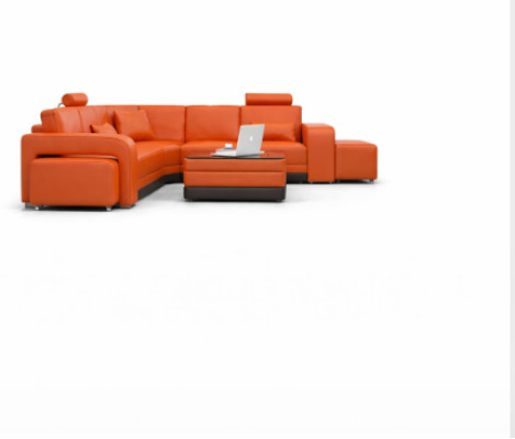Skórzana sofa z USB Żywy krajobraz Narożnikowa kanapa Narożnik Ustaw Design Modern Sofa F3017B