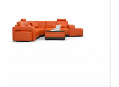 Skórzana sofa z USB Żywy krajobraz Narożnikowa kanapa Narożnik Ustaw Design Modern Sofa F3017B