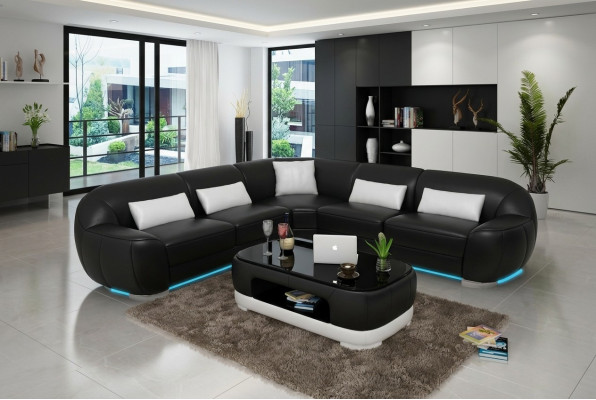 Sofa skórzana Kanapa Żywy krajobraz Narożnikowa kanapa Narożnik Ustawić Nowoczesna Sofa USB na wymiar