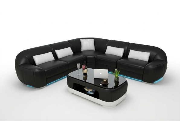 Sofa skórzana Kanapa Żywy krajobraz Narożnikowa kanapa Narożnik Ustawić Nowoczesna Sofa USB na wymiar