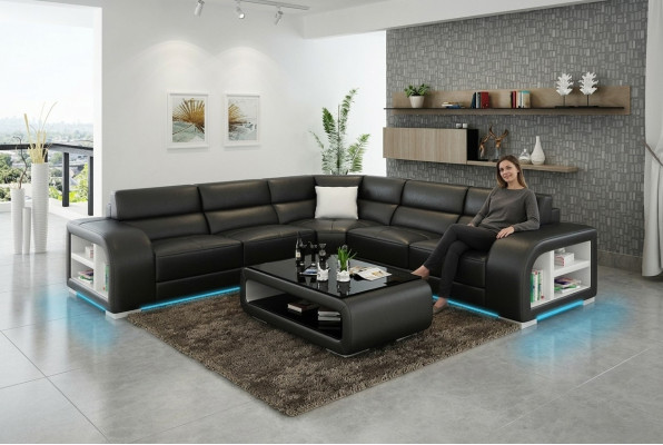 Sofa skórzana kanapa Żywy krajobraz Narożnikowa kanapa Narożnik Ustawić designerską sofę USB na wymiar