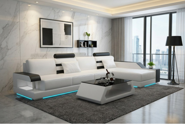Sofa skórzana na wymiar Kanapa Żywy krajobraz Narożnikowa kanapa Ustawić Design Sofa USB Nowość