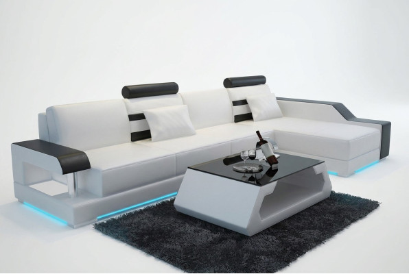 Sofa skórzana na wymiar Kanapa Żywy krajobraz Narożnikowa kanapa Ustawić Design Sofa USB Nowość