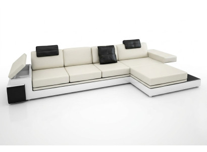 Narożnikowa kanapa z USB Couch Sofa Żywy krajobraz Siedziba Narożnik Ustawić Skóra Włókienniczy PHM88