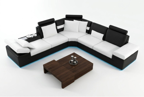 Sofa do salonu skórzana sofa zestaw wypoczynkowy nowoczesna wielofunkcyjna kanapa USB