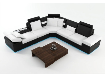 Sofa do salonu skórzana sofa zestaw wypoczynkowy nowoczesna wielofunkcyjna kanapa USB