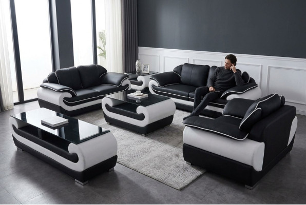 Zestaw sofowy 5 szt. rtv Kanapa Tabela 321 Siedziba Ustawić Nowoczesna Sofa Fotel + USB