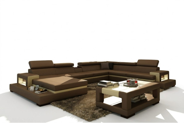 Skórzana sofa sofa Narożnikowa kanapa kanapa w kształcie litery U Żywy krajobraz projektant Siedziba Narożnik LEONARDO-B