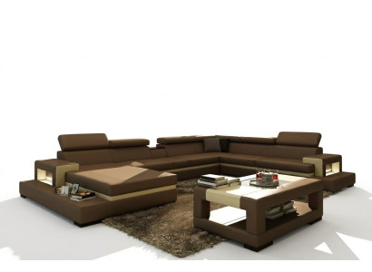 Skórzana sofa sofa Narożnikowa kanapa kanapa w kształcie litery U Żywy krajobraz projektant Siedziba Narożnik LEONARDO-B
