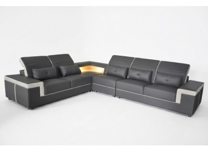 Sofa narożna Podkładka salon design Narożnikowa kanapa LForm Żywy krajobraz USB + LED