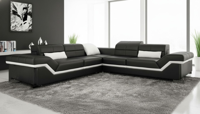 SKÓRZANA SOFA XXL Żywy krajobraz COUCH DESIGN SOFA Narożnikowa kanapa NAROŻNIK Zestaw sofowy NOWOŚĆ
