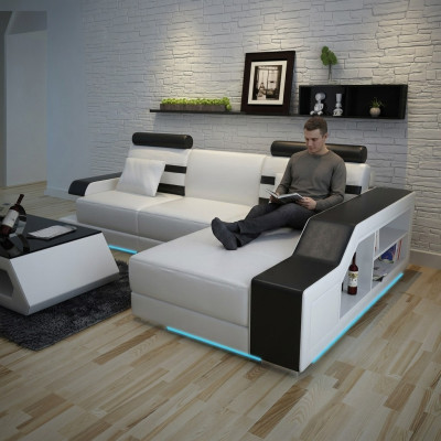 Skórzana sofa kanapa Żywy krajobraz Narożnikowa kanapa Narożnik Ustaw Design Modern Sofa L6016E