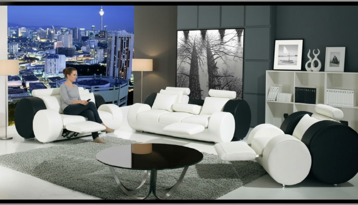 SOFA SKÓRZANA Skóra KANAPA Ustawić 3+2+1 miejsce siedzące ZESTAW TAPICEROWANY SOFA PROJEKTANTOWA NOWOŚĆ