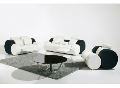 SOFA SKÓRZANA Skóra KANAPA Ustawić 3+2+1 miejsce siedzące ZESTAW TAPICEROWANY SOFA PROJEKTANTOWA NOWOŚĆ
