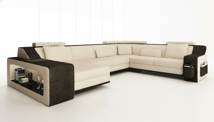 Nowoczesny Żywy krajobraz Podkładka Narożnikowa kanapa Sofa Kanapa Narożnik Ustawić Włókienniczy Sofy +USB