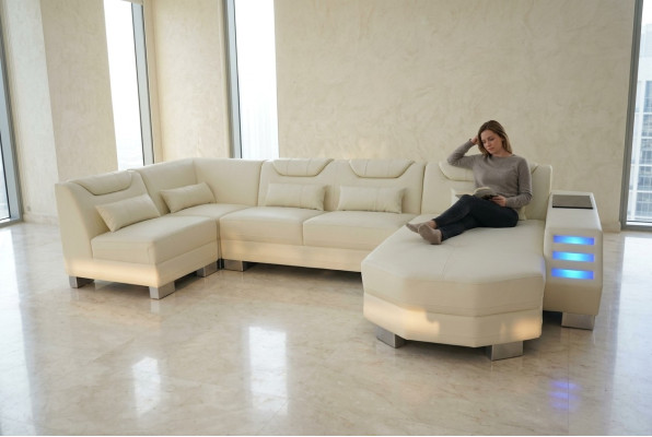Designerska Sofa z USB Narożnik Skóra Narożnik Sofa Podkładka Pokój Skóra Siedziba Podkładka Nowość