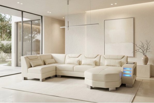 Designerska Sofa z USB Narożnik Skóra Narożnik Sofa Podkładka Pokój Skóra Siedziba Podkładka Nowość