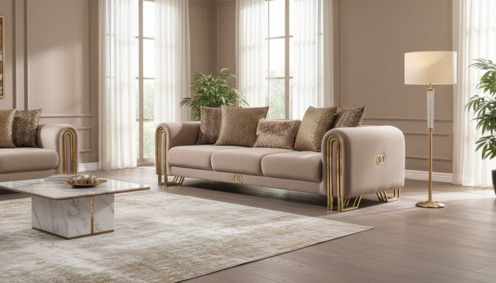 Designerskie Kanapy Podkładka Sofa Sofy 3 miejsce do siedzenia Trzyosobowa sofa materiałowa do salonu Nowość
