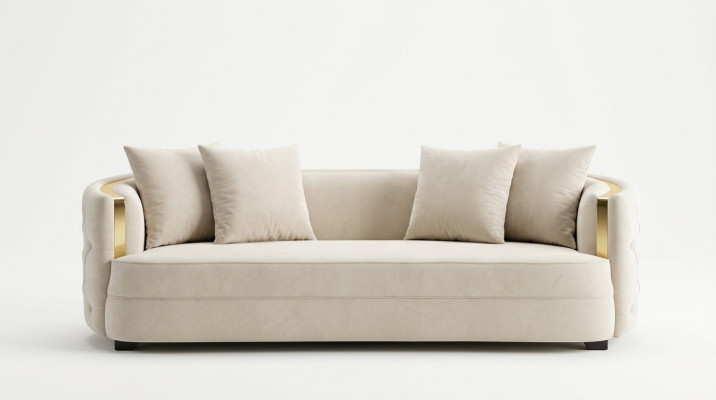 Sofa 3 miejsce do siedzenia Meble Materiał Sofy trzyosobowe Luksusowy design Salon Nowoczesny styl