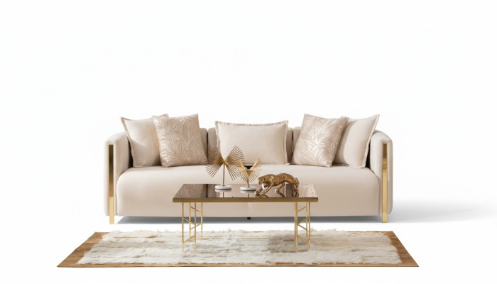 Sofy Trzyosobowe Podkładka Meble Luksusowe Nowoczesna Sofa 3 miejsce do siedzenia Włókienniczy Kanapa 245cm
