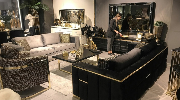 Zestaw sofowy 3+3 miejsce do siedzenia Sofa Fotel Sofy Luksusowy Ustaw Zestaw Aksamit Materiał Grupa