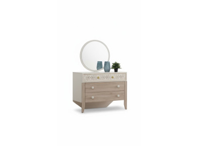 Zestaw komody Avec Miroir Coiffeuse Console Bois Moderne Chambre à Coucher