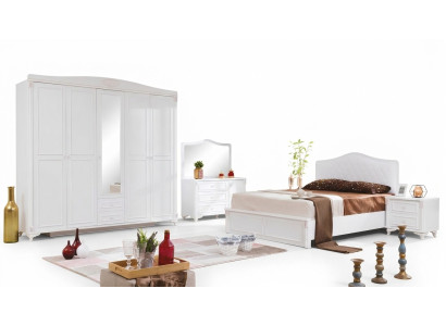 Luksusowy zestaw Sypialnia 4 sztuki. Łóżko 2 Szafki nocne Kredens Country House Meble Nowe