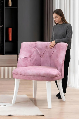 Różowy Chesterfield Krzesło Ekskluzywne designerskie krzesło tapicerowane z siedziskiem
